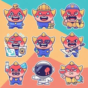 Imagem de Adesivo Kawaii Decorativo para Quarto, Caderno e Parede com Personagem Divertido 40x40cm