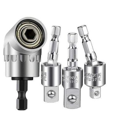 Imagem de Conjunto de adaptadores de soquete universal 360° de 3 peças, haste hexagonal para broca quadrada adaptador de chave de extensão para ferramentas elétricas