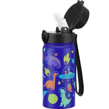 Imagem de Garrafa de água GOPPUS Kids de aço inoxidável 400mL com tampa de palha