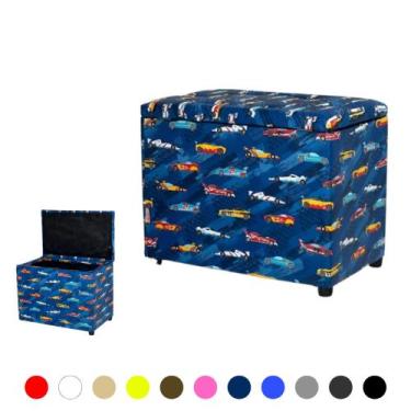 Imagem de Puff Baú Retangular Pufe Conforto Apoio Guarda Objetos brinquedos - Re