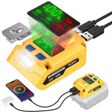 Imagem de Carregador de bateria Ecarke 20V com adaptador portátil USB 65W