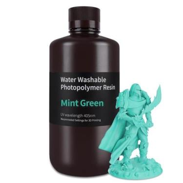 Imagem de Resina lavável com água ELEGOO para impressão 3D 1000g verde menta