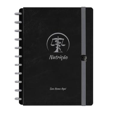 Imagem de Caderno De Disco Iscool Inteligente Personalizado 80 Folhas Profissões Preto Prata Nutrição Grande G
