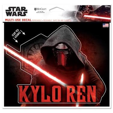 Imagem de WinCraft Decalque multiuso - Corte no logotipo 12.7 cm x 15.2 cm New Trilogy Star Wars EP8 Kylo REN