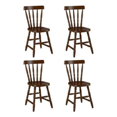 Imagem de Conjunto Com 4 Cadeiras De Jantar Madeira Maciça Multimóveis Cr50087 C