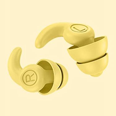 Imagem de Tampões de Ouvido para Natação, 1 par de Protetores de Ouvido de Silicone para Redução de Ruído do Sono, Isolamento de Som, Cancelamento de Ruído, Tampões de Ouvido Reutilizáveis (Amarelo)