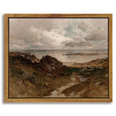 Imagem de Arte de parede em tela emoldurada em Simsea Seaside Path 20x25 cm - In