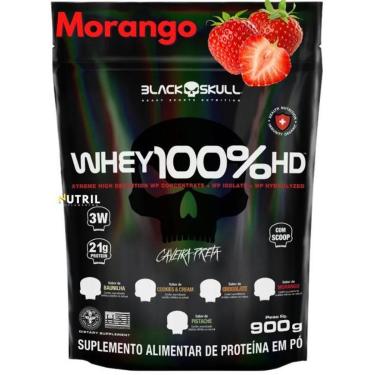 Imagem de Whey Protein 100 HD Pure 900g BLACK SKULL Isolado Hidrolisado Concentrado Suplemento de Proteína-Unissex