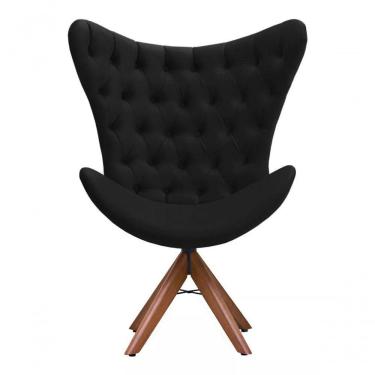 Imagem de Poltrona Decorativa 1 Lugar Afrodite Suede Capitone Pe Palito Unidecor Preto