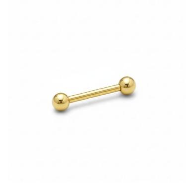 Imagem de Piercing Reto Microbell 1.2mm em Aço Cirúrgico PVD Dourado - M2 Pierci