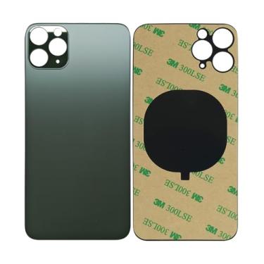 Imagem de 1 pçs/lote de tampa de bateria de vidro para iPhone 11 Pro Max capa traseira de substituição para iPhone 11PM 2 em 1 grande furo traseiro capa de vidro para porta traseira (verde)
