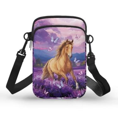 Imagem de YECARYPOD Pequena bolsa tiracolo para telefone feminina mini bolsa transversal para celular bolsa de ombro mini carteira sobre alça de ombro, Cavalo borboleta, One Size