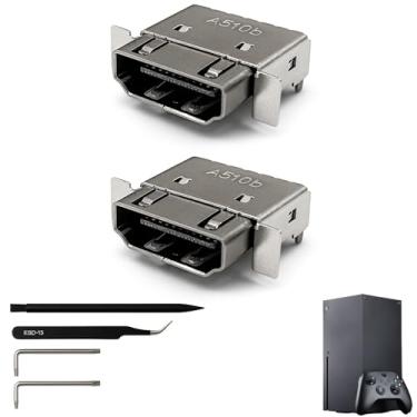 Imagem de ALIENERGY Kit de substituição de porta HDMI para Xbox Series X, reparo de conector de soquete de exibição para console XSX (qualidade original OEM), incluindo ferramentas (chaves de fenda, pinça