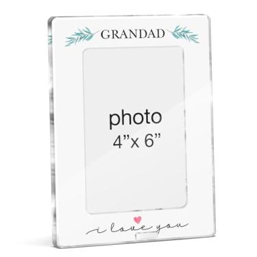 Imagem de FTRBXT Porta-retrato para avô, presente para avô de neta, neto, crianças, presentes para vovô, vovô, vovô, porta-retratos de acrílico, 10 x 15 cm