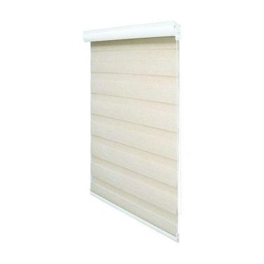 Imagem de Persiana Rolo Duplo Bandô Bege 120 L X 160 A Cortina Zebra