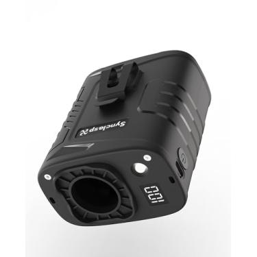 Imagem de SynclaspX Ventilador de cintura portátil - Ventilador de clipe de cinto com 5 velocidades, vento ultraforte de 12 m/s, recarregável de 5000 mAh, tempo de execução de 29H, luz LED, lâmpadas SOS