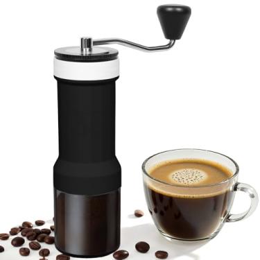Imagem de Mini moedor de café manual com 40 configurações ajustáveis, moedor de grãos de café portátil preto com capacidade de 30 g, moedor de café cônico com manivela para viagem, acampamento, escritório