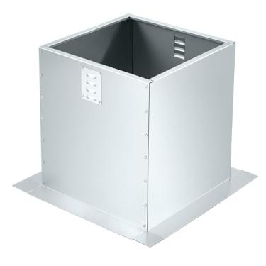 Imagem de Zonon Freio do telhado do exaustor 49,5 cm quadrado x 50,8 cm de altura, aço galvanizado calibre 18, parafuso ventilado junto, meio-fio de telhado plano