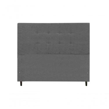 Imagem de Cabeceira New Maveric Estofada Com Botão De Tecido Para Cama Box Casal 144cm Chumbo