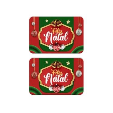 Imagem de Tapete Entrada de Porta de Casa Antiderrapante Decorativo Natal (2 Peças Sino)