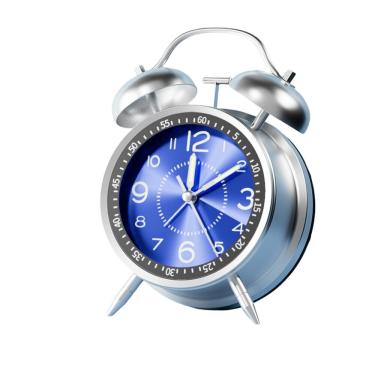 Imagem de Despertador Twin Bell azul/prateado com mostrador grande 16,5 x 11,5 x 5,5 cm