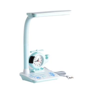 Imagem de Lâmpada de mesa com despertador e suporte para caneta, luz LED