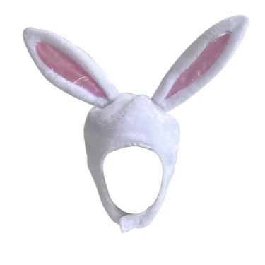 Imagem de Boné de pelúcia, orelhas de coelho, fantasia de coelho branco, cosplay