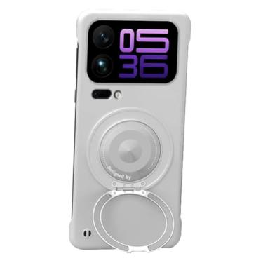 Imagem de FWYANZH Capa para Xiaomi 17 Pro Max/17 Pro/17, suporte de anel magnético, capa protetora para celular, ultrafina, sem moldura, à prova de choque, prata, 17 Pro