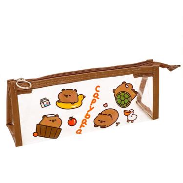 Imagem de Estojo de lápis Cute Capivara em PVC transparente de grande capacidade