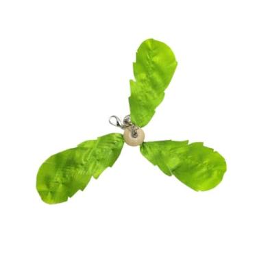 Imagem de Luzhengyang Recargas de varinha Feather Cat Teaser – Cabeças inspiradas em pássaros naturais, acessórios de brinquedo de gato para brincadeiras interativas (pacote com 5) (moinho de vento verde