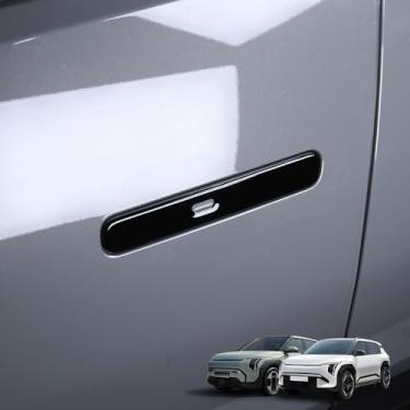 Imagem de Cnaurda Capa de maçaneta externa de carro ABS, 1 conjunto de capa de maçaneta externa compatível com acessórios Kia EV3 2024-2025 (preto)
