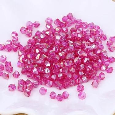 Imagem de 200 peças de contas de vidro de cristal bicone de 4 mm contas espaçadoras soltas contas de artesanato facetadas para fazer joias, colar faça você mesmo, pulseira, brinco, sinos de vento, apanhadores