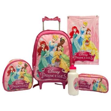 Imagem de Kit Mochila Escolar Princesas Disney Estojo Lancheira - CrossPlay