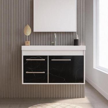 Imagem de Armário Para Banheiro 60Cm Mdf Com Cuba - Potenza Berlin - Riverzza