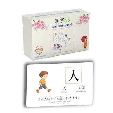 Imagem de MoMo Nihongo N5 - Learn Japanese Flash Cards - Kanji JLPT N5 Flash Cards - 85 Cards - Learn Kanji with Easy to Understand Pictures