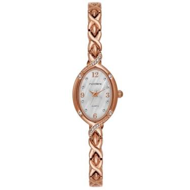 Imagem de Mondaine Relógio Feminino Rose Gold Metal Oval Mostrador Branco