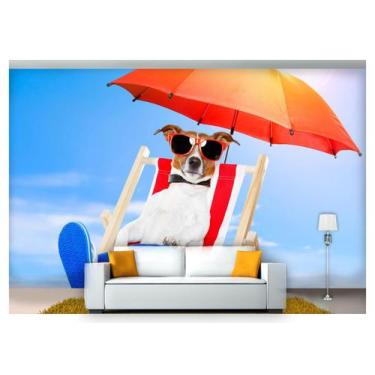 Imagem de Papel De Parede Animal Cão Férias Passagem 3D Anm164 - Você Decora