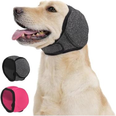 Imagem de Moletom com capuz calmante para cães, silencioso, protetor de ruído, alívio da ansiedade, protetores de ouvido para cães, touca de natação, secagem por sopro, faixa de cabeça para hematoma de ouvido