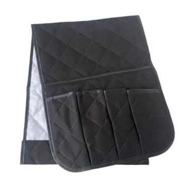Imagem de KiBcsLic Organizador dobrável para apoio de braço de sofá com 5 bolsos, antiderrapante, para controle remoto, bebidas Ideal para sofás, poltronas e, Preto