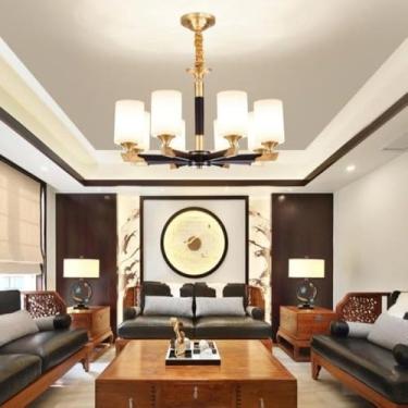 Imagem de Lustre de cristal francês retrô moderno e luxuoso - Design minimalista com iluminação aconchegante | Luminária pendente elegante para sala de estar, sala de jantar e quarto (6 lâmpadas)