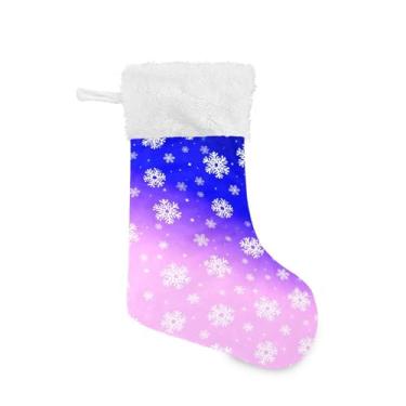 Imagem de GakkiGii Flocos de neve grande meia de Natal, decoração de Natal para pendurar na parede da árvore da lareira, 45 x 31 cm