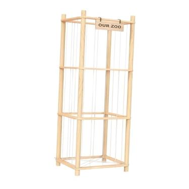 Imagem de Generic Organizador de brinquedos de pelúcia em madeira, fácil de montar, com amplo espaço interno, ideal para quartos, cantos e berçários.