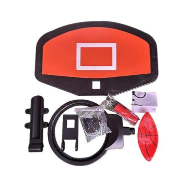 Imagem de UGPLM Cesta de basquete para trampolim, suporte de basquete para poste reto e poste curvo, brinquedos esportivos ao ar livre, fácil de montar