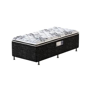 Imagem de Cama Box Conjugada de Solteiro PROdormir Advanced com Pillow Top e Espuma D28 50x88x188 cm – Branco/Preto