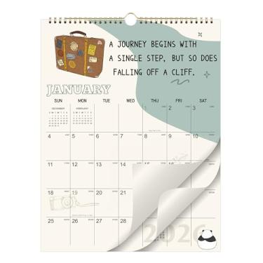 Imagem de Calendário de parede 2026 – calendário 2026, 12 meses, janeiro de 2026 a dezembro de 2026, 29 x 37 cm, calendário de parede pendurado 2026 com citações desmotivacionais mensais, blocos grandes