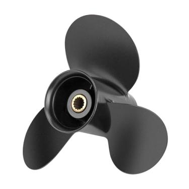 Imagem de JSPROP Hélice de barco de popa de alumínio 9,5 x 8 para motores Tohatsu e Mercury 9,9-20HP, 14 dentes estriados, 3BAB64516-1, compatível com Tohatsu e Mercury 9,9HP 12HP 15HP 18HP 20HP, RH