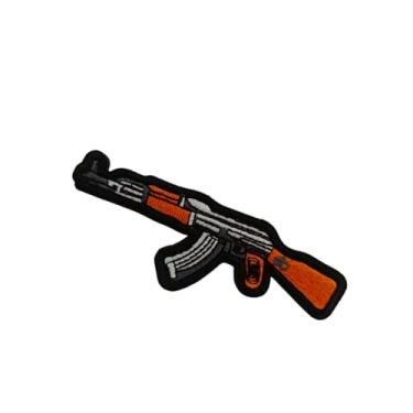 Imagem de Ruoming 1 peça de remendo bordado com design de rifle tático, fecho de gancho e laço estilo militar, para coletes e bolsas (rifle 9)