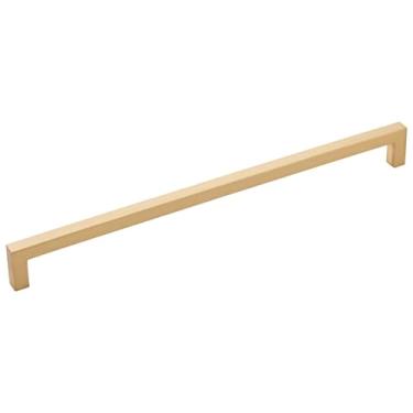 Imagem de Hickory Hardware Pacote com 5 puxadores de armário de cozinha, puxador de gaveta para portas e gavetas de cômoda, ferragens para banheiro, orifício central de 30,5 cm, latão dourado escovado, coleção de claraboias