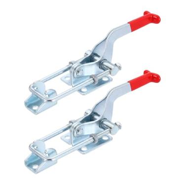 Imagem de HARFINGTON 2 peças 40341 Grampo de trava de alternância M8 x 56 mm 990.2 kg Capacidade de retenção ajustável Travas de tração de liberação rápida Grampos de ferrolho de ferro galvanizado para tampa de