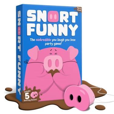 Imagem de Snort Funny – The Oinkcredible You Laugh You Lose Party Game | Family Games for Kids and Adults | 150 Challenge Cards, 5 Pig Snouts & Mud Tokens | Funny Games for Friend & Family, 4-8 Players, Ages 8+